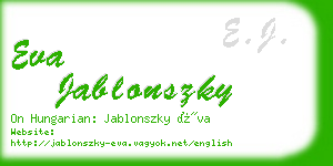 eva jablonszky business card